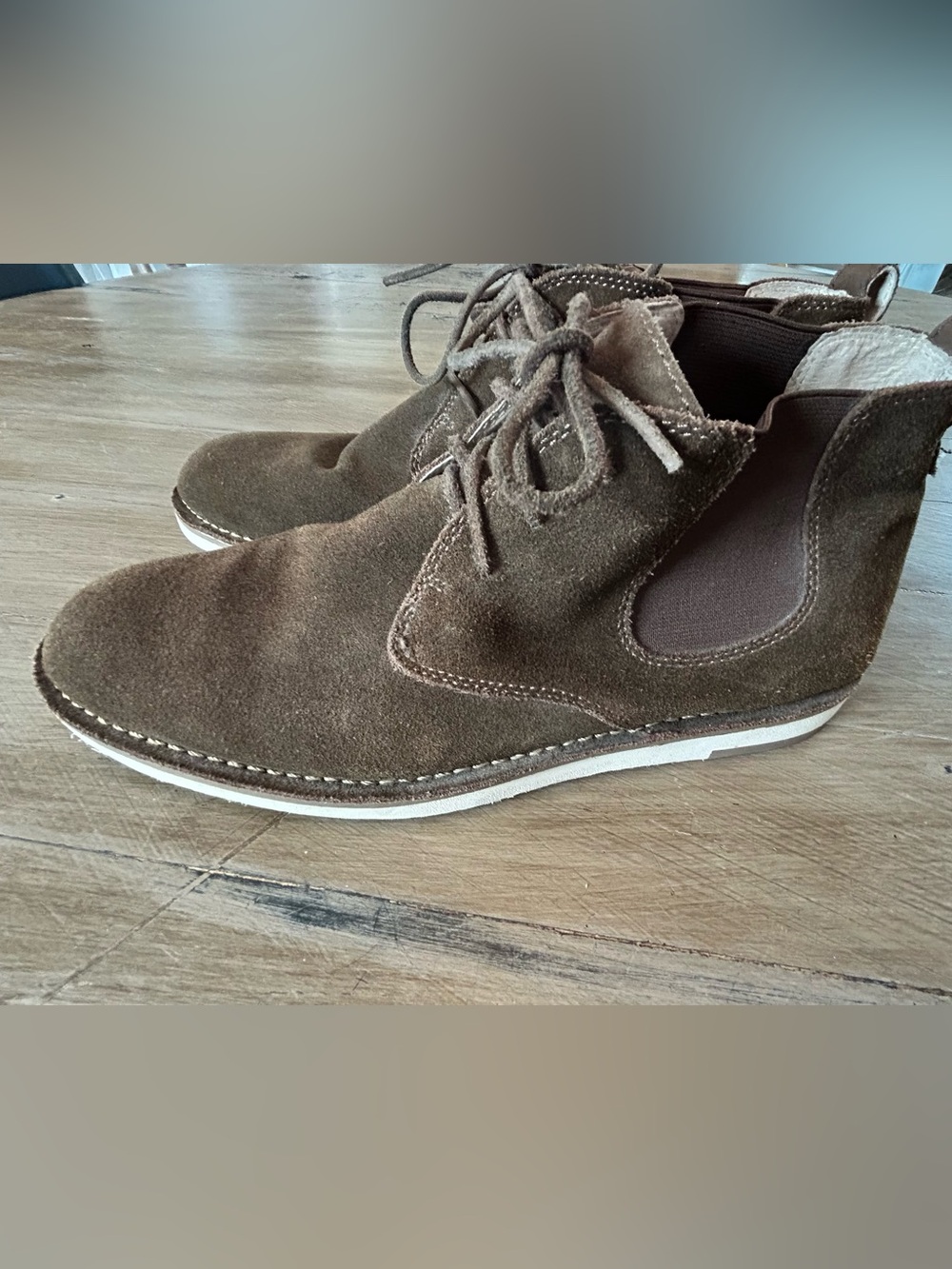 John Varvatos Olive Suede Chukka Boots